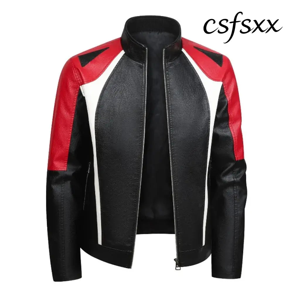New Fashion Men Slim Fit Motorcycle Leather Jackets Man Stand Collar Casual PU Leather Coats Quality Male Thin Jackets