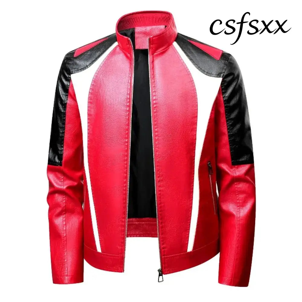 New Fashion Men Slim Fit Motorcycle Leather Jackets Man Stand Collar Casual PU Leather Coats Quality Male Thin Jackets