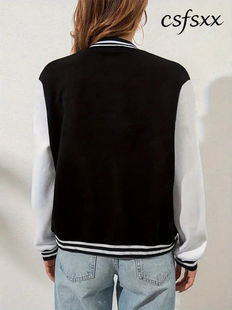 New York Art Letter 23 Printed Plus Size Women Jacket Harajuku Fleece Baseball Jersey Button Streetwear Vintage Loose