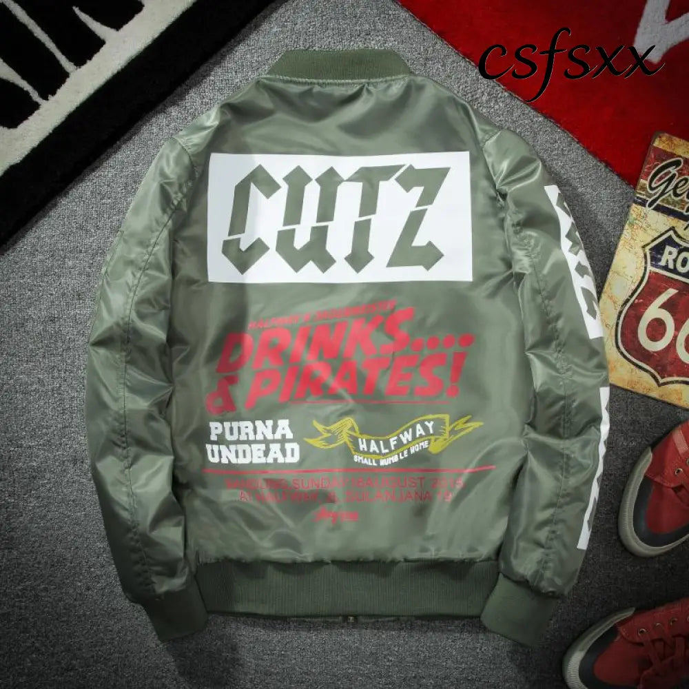 Printed jacket men’s trend jacket Korean bomber jacket - Korean