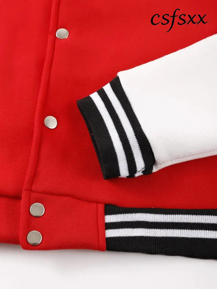 Roma First Change Print Male Jacket All-Match Fleece Baseball Jersey Vintage Casual Clothes Autumn Warm Loose Mens Coat