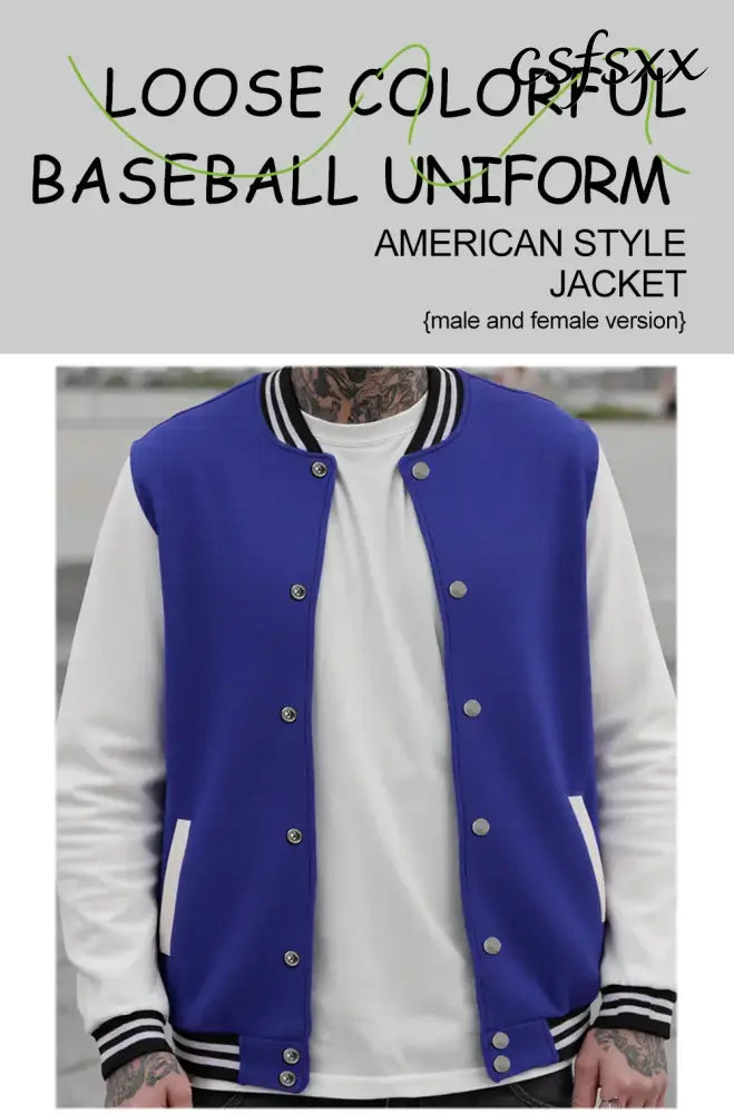Roma First Change Print Male Jacket All-Match Fleece Baseball Jersey Vintage Casual Clothes Autumn Warm Loose Mens Coat